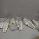 Gold Chandelier Light Fixture, 5-Lights Mid Century Chandelier with Shades for Dining Room Light Fixture, Adjustable Height White Pleated Farmhouse Pendant Light for Bedroom Ceiling Lamp