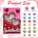 Kathfly Valentine's Day Wooden Sweetheart Candy Box Shaker Conversation Hearts Candy Box Decor for Exchange Seasonal Gifting Imitation Heart-shaped Candies Decor Word Stack for Lover Couple Gift