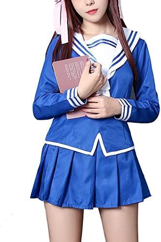 Nuoqi Tohru Honda Cosplay Costume Fruits Basket Tohru Cosplay Uniform Outfit, XL