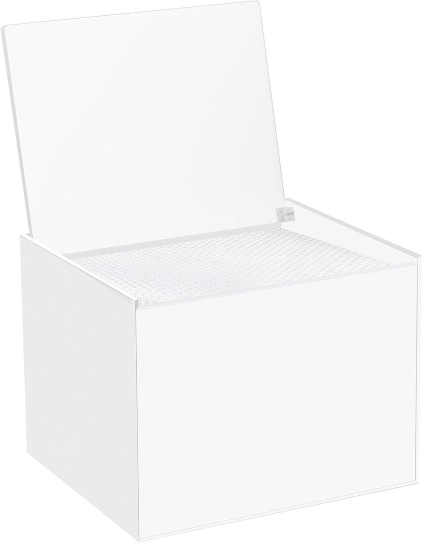 Disposable Face Towel Storage Box Compatible with Facial Towel XL, Acrylic Disposable Face Towelette Holder Container, White