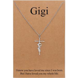 Lcherry Faith Cross Pendant Necklace for Women Religious Christian Jewelry Birthday Christmas Gifts for Women