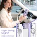 Magnetic for Samsung Galaxy S25 FE 5G Case + 2X Screen Protectors,Luxury Plated Gold Edge [Glitter Card&Wrist Strap] Slim Soft Crystal Clear TPU Shockproof Case Cover for S25 FE-Light Purple