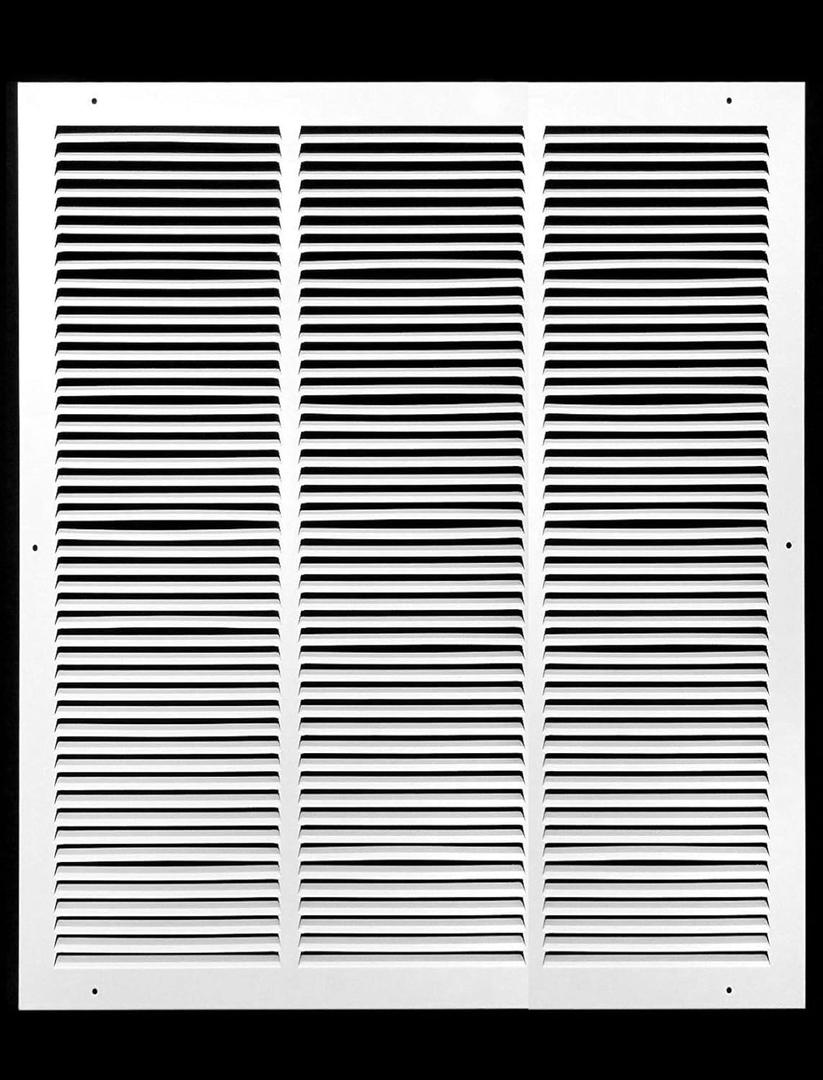 HVAC Premium 16" x 28" [Duct Opening] Flat Stamped Steel Return Air Grille - Sidewall and Ceiling - HVAC Vent Duct Cover - White [Outer Dimensions: 17.75w X 29.75"h]