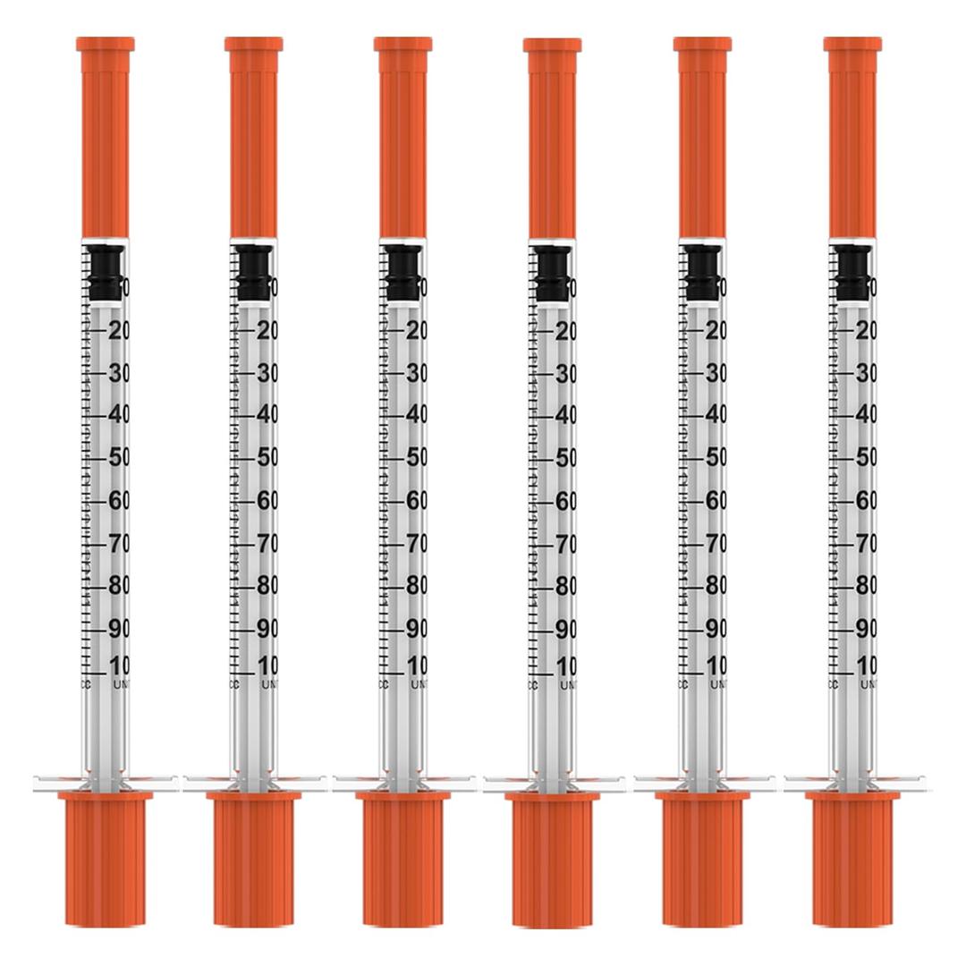 U-100 Disposable Syringes with Needle  1ml/cc, 30G 5/16" (8mm), Individually Wrapped,30Pack| Lab Supplies