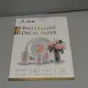 A-SUB Waterslide Decal Paper for Inkjet Printers 20 Sheets Clear Water Slide Transfer Paper 8.5x11 in for DIY Tumbler, Mug, Glass Decals