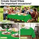 QIKSION Green Plastic Table Cloth Disposable 6 Pack, 54 x 108 Inch Tablecloths for St Patricks Day, Birthday Party, Christmas Decorations, Rectangle Table Cover