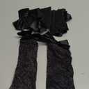 MANZI 3 Pairs Women's Glitter Bow Ankle Socks Sparkly Cozy Sheer Black Crew Socks with Cute Satin Bows Lace Girly Metallic Shimmer Short Stockings