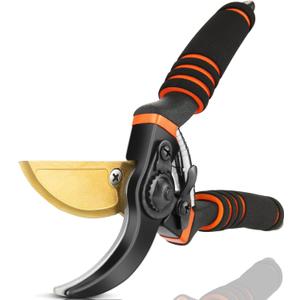 Pruning Shears, Garden Shears - Hewog 8.5" Professional Premium SK5 Steel with Titanium Bypass Pruning Shears for Gardening, Sharp Handheld Heavy Duty Garden Hedge Clippers/Scissors Pruners Tools