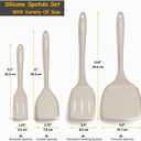 Silicone Spatula Set, 600F Heat Resistant Silicone Spatula Turner Flipper for Cooking, Non Stick and Non Scratch Kitchen Utensils for Eggs & Pancakes, 4 Pack,Khaki
