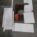 Bathroom Floor Cabinet, Farmhouse Storage Cabinet, Adjustable Shelf, Barn Doors, Cabinet for Bathroom, Kitchen, Living Room(Antique White) (23.62"W x 11.81"D x 26.54"H)