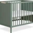 Dream On Me Lucas Mini Convertible Crib in Meadow Green, Rounded Spindles, Converts from a Baby Crib to Day Bed and Kids Sofa, Perfect for Small Spaces, Three Adjustable Mattress Height Positions, 39"L x 25.5"W x 33"H