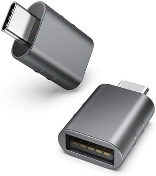 Syntech USB C to USB Adapter Pack of 2, USB 3.0 Female to Thunderbolt 4/3 Adapter Compatible with MacBook Pro Air 2024, Surface, iPad, iPhone, Galaxy Notebook, XPS and More Type C Devices, Space Grey