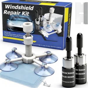 Windshield Repair Kit, Windshield Crack Repair Kit,2 Pcs Car Glass Repair Kit Quick Fix for Chips & Cracks, Windshield Chip Repair Kit, Automotive Nano Fluid (Transparent)