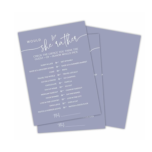 30 Pcs Would She Rather Game Cards For Wedding Party, Minimalism Bridal Shower, Mr & Mrs, Newlyweds, Engagement Party Favor & Supplies(Gray) -A02