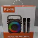 Karaoke Machine, Portable Bluetooth Speaker with 2 Wireless Microphones for Adults & Kids with Lights, Karaoke Microphone with PA System Supports USB/TF/FM/AUX for Home Party Home System Packages (Black)