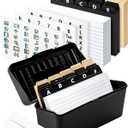 Business Card Organizer 3x5 - Premium Index Card Holder Box for Flashcards, Notecards, Recipes - Recipe Box with Cards & Dividers, Labels, Stickers (264 Pcs Set)