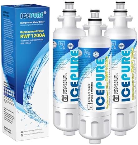 ICEPURE ADQ36006101 9690 Water Filter Replacement for LG LT700P, Kenmore Elite 46-9690 ADQ36006102, RWF1200A, CLCH106, RWF1052 LFX28968ST LFXS29626S LFXS30766S LFX31925ST LFX31945ST Refrigerator,3PACK