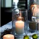 ARIAMOTION Hurricane Candle Holder for Pillar Glass Cylinder Vase Modern Rustic Centerpiece Clear Seeded Home Decor for Kitchen Table Living Room 8" H 1 Pack