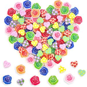 2 x Fancy Land 100Pcs Valentine Vase Filler Rose & Heart Foam Shapes for Valentine's Day Candle Jars Wedding Table Scatter Romantic Centerpiece Decor for Party Home DIY Decoration Crafts