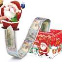 Christmas Money Box for Cash Gift Pull, Surprise Money Gift Boxes for Kids Adults with 50Pcs Transparent Bags - Fun Ways to Give Cash as A for Your Loved Ones (Red)