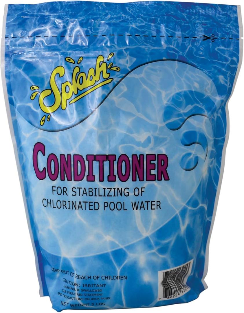 Robelle 5-Pounds Premium Chlorine Stabilizer and Conditioner, Concentrated Cyanuric Acid for Pools, Pool Stabilizer, Helps Chlorine Last Longer, Made in USA, Pack of 3