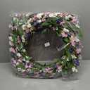 Realistic Spring Wreaths, 26 Inch Artificial Summer Front Door Wreath for Home Door Used for Dining Table Center, Wedding Parties, and(Purple Blue)