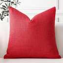 OTOSTAR Linen Throw Pillow Cover Set of 1 Decorative Square Pillowcases Cushion Covers 23x23 Inch for Home Decor Sofa Bedroom Car 60 x 60CM Red