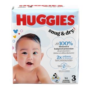 Huggies Snug & Dry Diapers, Size 3, 16-28 lb, 104 count, 104 Each