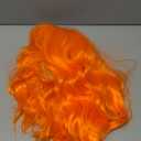 BEELU Bob Wig with Bangs Orange Short Wavy Wig for Women Loose Wavy Shoulder Length Colorful Synthetic Wig for Girl Cosplay Costume Wigs