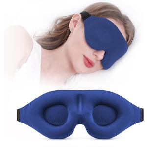 YIVIEW Sleep Mask for Side Sleeper, Complete Light Blocking 3D Pink Sleeping Eye Mask, Soft Breathable Eye Cover for Women Men, Relaxing Zero Pressure Night Blindfold (Blue)
