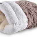 Cat Bed Cave 4 in 1 Cat Sleeping Bag Cute Self Warming Cat Cave with Plush Portable Snuggle Sack/Hideway for Indoor Cats & Small Pets Coffee 2117 Inch
