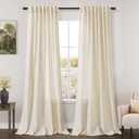 Nanspring Warm Beige Linen Curtains 84 Inch Length 2 Panels Set for Living Room Rod Pocket Back Tab Light Filtering Window Drapes for Bedroom Dining Room Protect Privacy Modern Farmhouse Decor  52"W x 84"L (Pack of 2), Warm Beige