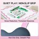 32.4in Scalloped Mahjong MatAnti Slip Noise Reduction Mahjong Accessoriemahjong Table MatMajiong Mat For TravelComes With 4 Dice And 1 Mahjong Mat Storage Bag,4 Mahjong Shuffle Cards (Pink)