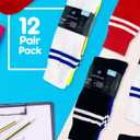 Winterlace Kids Youth Soccer Socks, 12 Pairs Boys Girls Knee High Team Football Athletic Sports