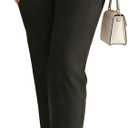 Kubsid Womens Straight Leg Pants 2026 High Waisted Stretchy Business Casual Work Pants Dress Office Trousers with Pockets (X-Large, Black)
