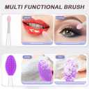 2 x Lip Scrub Brush, Dual-ended Lip Scrubber Exfoliator and Silicone Lip Brush Exfoliator Tool Lightening for Dark Lips Nose Scrubber Lip Mask Applicator 5PCS