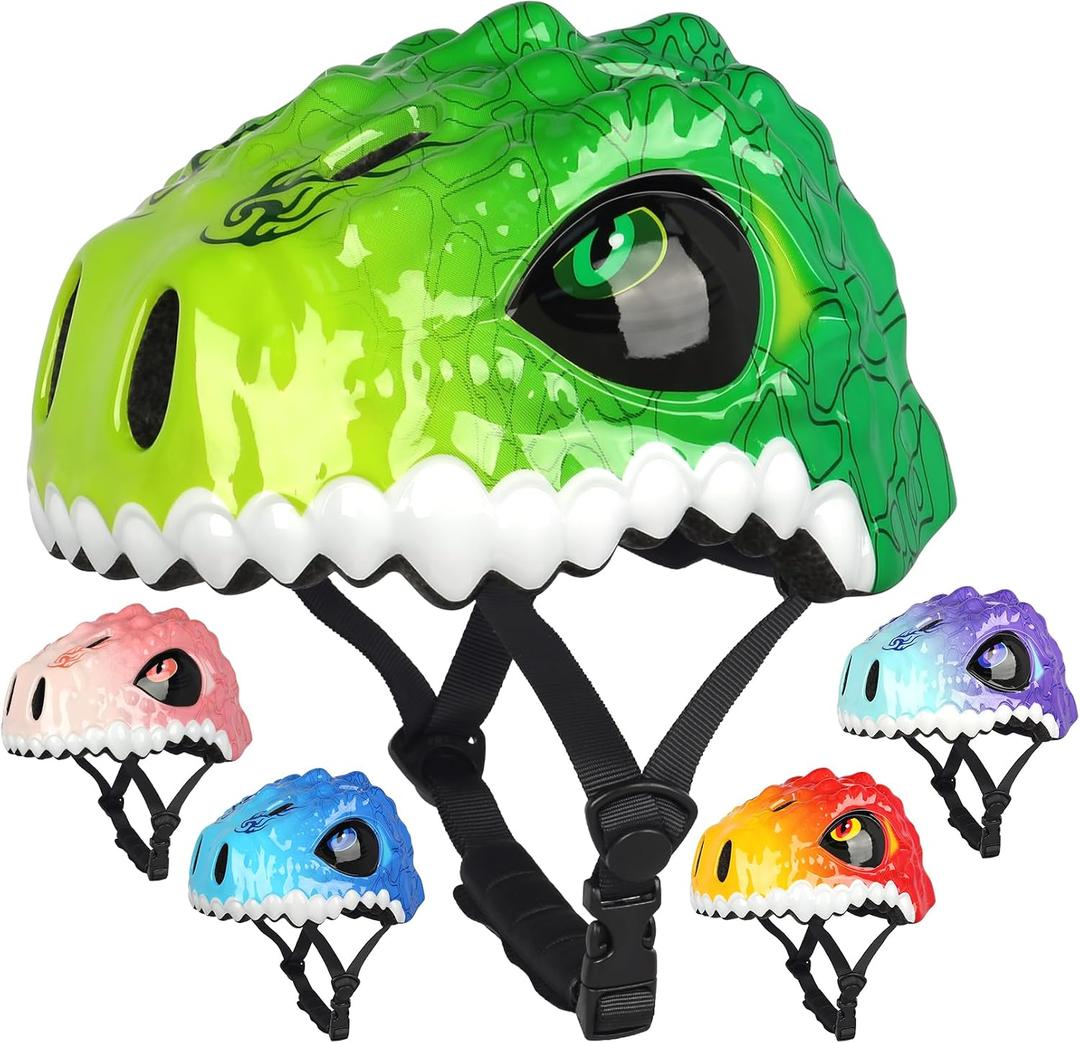 Toddler Kids Bike Helmet,3D Dinosaur Helmets for Boys Girls Infant/Baby to Children 1/2/3/4/5/6/7/8 Years Old Lightweight Adjustable Multi-Sports Bicycle Scooter Skateboard Skating Cycling