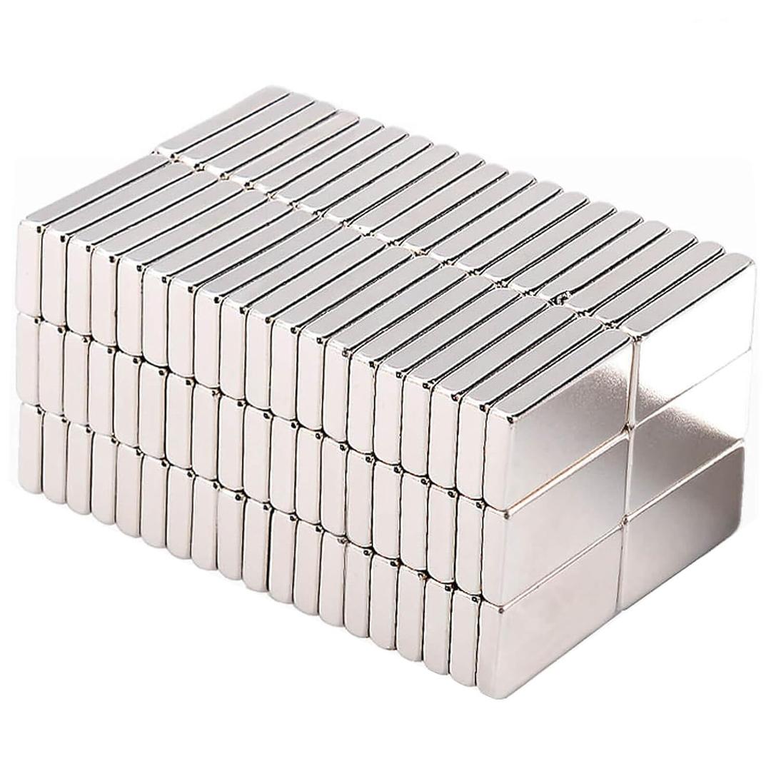 120Pcs Strong Neodymium Small Magnets, N52 Tiny Mini Rare Earth Refrigerator Magnet for Crafts School Experiment DIY Building Scientific Model Rectangular Office Whiteboard Tool (6x3x1.5mm_120p)