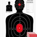 LAKINGO 23x35 Inch Shooting Targets - High-Visibility Silhouette Paper for Range Training - Compatible with Pistol Rifle Shotgun Airgun BB Gun - Reusable with Adhesive Patches for Indoor/Outdoor