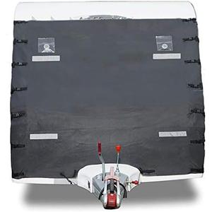 EVTSCAN 220x175 inch Waterproof Universal Caravan Front Towing Cover, with UV Resistant Silver Coating, LED Lights and Reflective, Stone Chips Protection for RV, Caravan