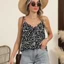 Fayenne Tank Top for Women Ruffle Spaghetti Strap Shirt Sexy Leopard Print Tops Sleeveless Summer Outfits (Black, XXL)