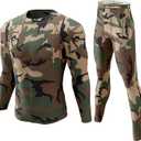 CL convallaria Mens Thermal Underwear Set with Fly Long Johns Base Layer Winter Hunting Gear Sport Top and Bottom, Size S