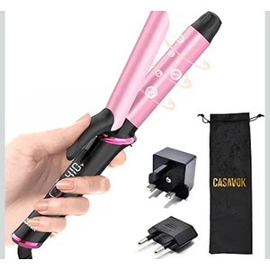 Mini Curling Iron for Travel,110~240V Dual Voltage with European Plug Adapter,Small Curling Iron for Short Hair,Tiny Curling Irons for Women,Anti-Scald Cover,Auto-Off,5 Temp Digital Settings,1 Inch