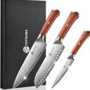 YOTSUBA Kitchen Knives Set 3 PCS, Ultra Sharp Chef Knife Set High Carbon Stainless Steel Blade, for Home & Restaurant Use, With Smooth Ergonomic Handle and Stylish Premium Gift Box