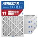 Aerostar 20x25x4 MERV 11 Air Filter, 4 Pack Set of HVAC Furnace Filters, Electrostatic MPR 1000-1200 & FPR 7 (Actual Size: 19 1/2 x 24 1/2 x 3 3/4 inches)