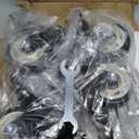 HOLKIE Caster Wheels 3 inch Total Locking Stem Casters, 3/8" -16 x 1 (Stem Diameter 3/8", Stem Length 1") Threaded Stem Casters Swivel Casters Set of 4 Heavy Duty Castors Black