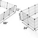 LURIVA DIY Small Animal Playpen, Pet Playpen, Guinea Pig Cages, Rabbit Playpen, Dog Puppy Playpen, Indoor Metal Wire Yard Fence, 15 X 12 Inch, 12 Panels, Black