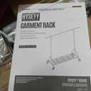 HYSEYY Heavy Duty Clothes Rack Load 450 LBS, Metal Garment Rack, Standing Rolling Clothing Rack for Hanging Clothes with Sturdy Wheels & Shelves, Portable Closet Wardrobe Rack,Sliver