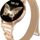 Adorve Slim Metal Strap Compatible with Galaxy Watch 7 Band, Galaxy Watch 8 Band, 6/5/4/FE/Pro/Classic/Active 2, 20mm Replacement Strap for Samsung Watch Bands for Women with Unique Design (Royalgold)