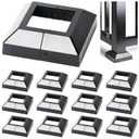 12 pcs 2.5"x2.5" (Actual: 2.5"x2.5") Aluminum Deck Post Base Cover, for Railings, Stairs, Patios, Porches, Split Deck Post Skirt (Black)
